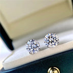 Moissanite Stud Earrings 0.3-2ct Round Certified 925 Sterling Silver Wedding BandsCo Straps