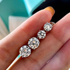 Moissanite Stud Earrings 0.3-2ct Round Certified 925 Sterling Silver Wedding BandsCo Straps