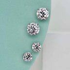Moissanite Stud Earrings 0.3-2ct Round Certified 925 Sterling Silver Wedding BandsCo Straps