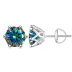 Moissanite Stud Earrings 0.5-2CT Screw Back S925 Sterling Silver 18K Plated BandsCo Straps