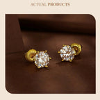 Moissanite Stud Earrings S925 Sterling Silver 6-Prong Round D Color 18K Bridal BandsCo Straps
