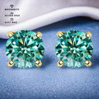 Moissanite Stud Earrings 0.3-3ct Certified S925 Sterling Silver Cyan Colorfast BandsCo Straps