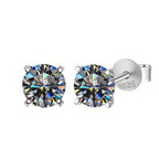 Moissanite Stud Earrings 0.3-3 Carat S925 Sterling Silver Gray Plated BandsCo Straps