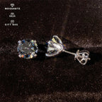Moissanite Stud Earrings 0.3-3 Carat S925 Sterling Silver Gray Plated BandsCo Straps
