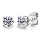 Moissanite Stud Earrings 0.1-3CT S925 Sterling Silver Platinum Plated Bride BandsCo Straps