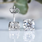 Moissanite Stud Earrings 0.1-3CT S925 Sterling Silver Platinum Plated Bride BandsCo Straps