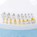 Moissanite Stud Earrings 0.1-3CT S925 Sterling Silver Platinum Plated Bride BandsCo Straps