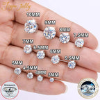 Moissanite Stud Earrings 0.1-3CT S925 Sterling Silver Platinum Plated Bride BandsCo Straps