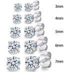 Moissanite Stud Earrings 0.1-3CT S925 Sterling Silver Platinum Plated Bride BandsCo Straps