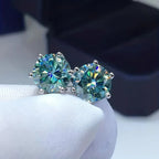 Moissanite Stud Earrings 1-6ct 21 Colors GRA Cert 925 Sterling Silver BandsCo Straps