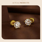 Moissanite Stud Earrings 0.5-2CT S925 Sterling Silver 18K 6-Prong Screw Backs BandsCo Straps