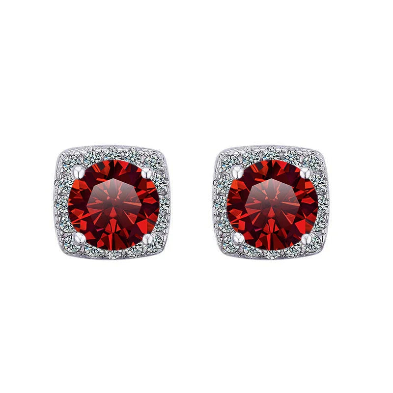 Moissanite Stud Earrings 925 Sterling Silver Round Cut Classic Women's Jewelry BandsCo Straps