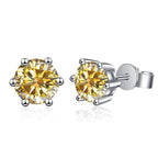 Moissanite Stud Earrings 1-6ct 21 Colors GRA Cert 925 Sterling Silver BandsCo Straps