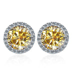 Moissanite Stud Earrings 0.8ct D Color 925 Sterling Silver 18K White Gold BandsCo Straps