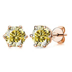 Moissanite Stud Earrings 0.5/1/2 CT Rose Gold Plated Sterling Silver 925 BandsCo Straps