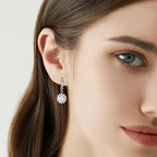Moissanite Sunflower Drop Earrings 925 Sterling Silver Dainty Wedding Banquet BandsCo Straps