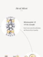 Moissanite Three-Stone Hoop Earrings 1.8 CTW Round Cut 925 Sterling Silver BandsCo Straps