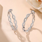 Moissanite 925 Sterling Silver Twisted Infinity Hoop Stud Earrings For Women BandsCo Straps