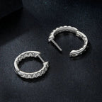 Moissanite Two-Tone Small Hoop Earrings 1cm Round Sparkling Engagement BandsCo Straps