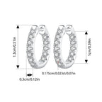 Moissanite Two-Tone Small Hoop Earrings 1cm Round Sparkling Engagement BandsCo Straps
