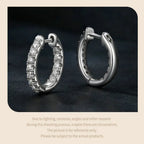 Moissanite Two-Tone Small Hoop Earrings 1cm Round Sparkling Engagement BandsCo Straps