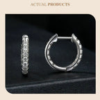 Moissanite Two-Tone Small Hoop Earrings 1cm Round Sparkling Engagement BandsCo Straps