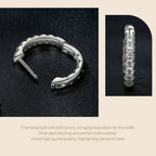 Moissanite Two-Tone Small Hoop Earrings 1cm Round Sparkling Engagement BandsCo Straps