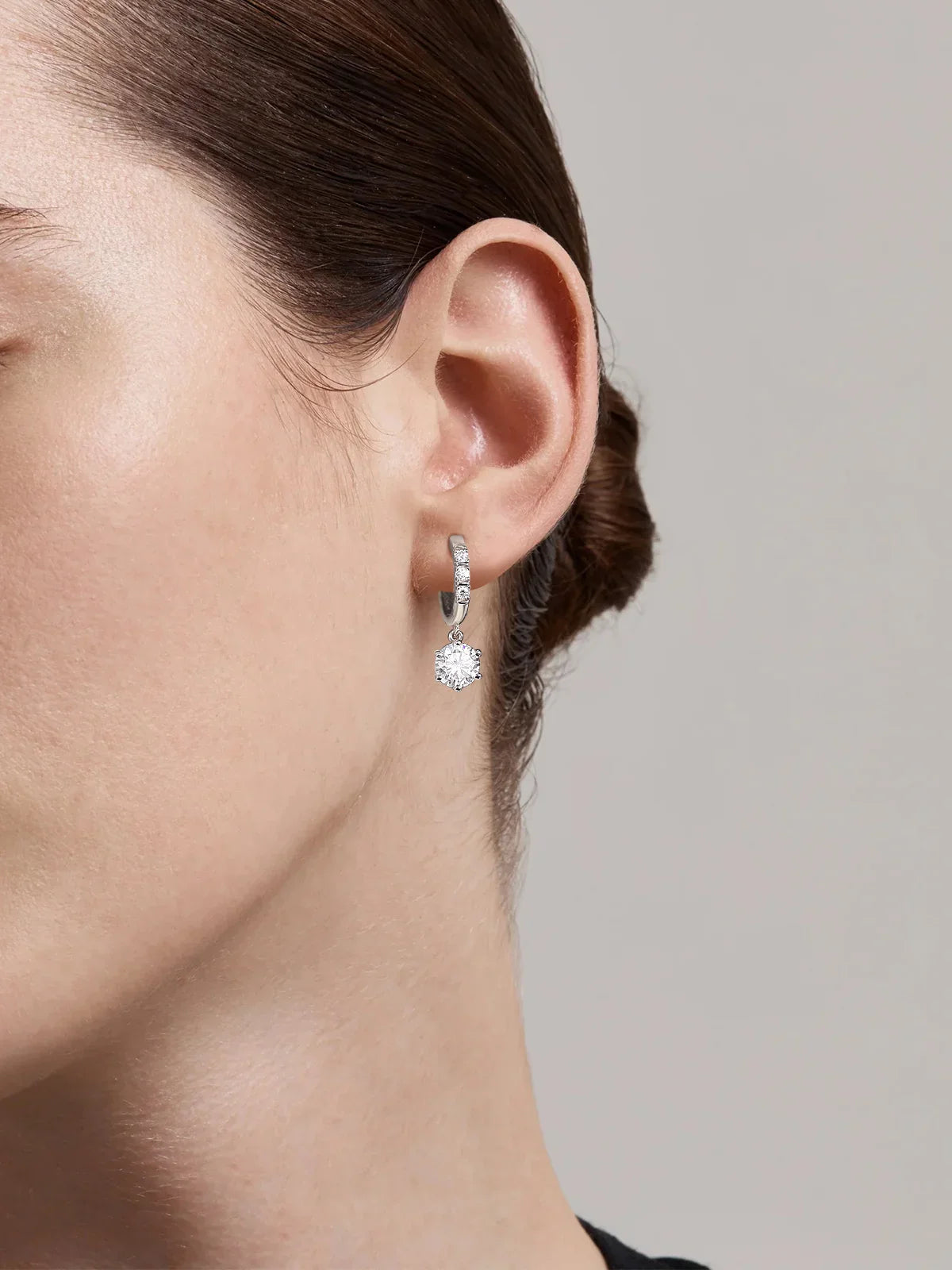 Moissanite VVS1 Drop Earrings 18K Gold Plated 925 Sterling Round Pear Square BandsCo Straps