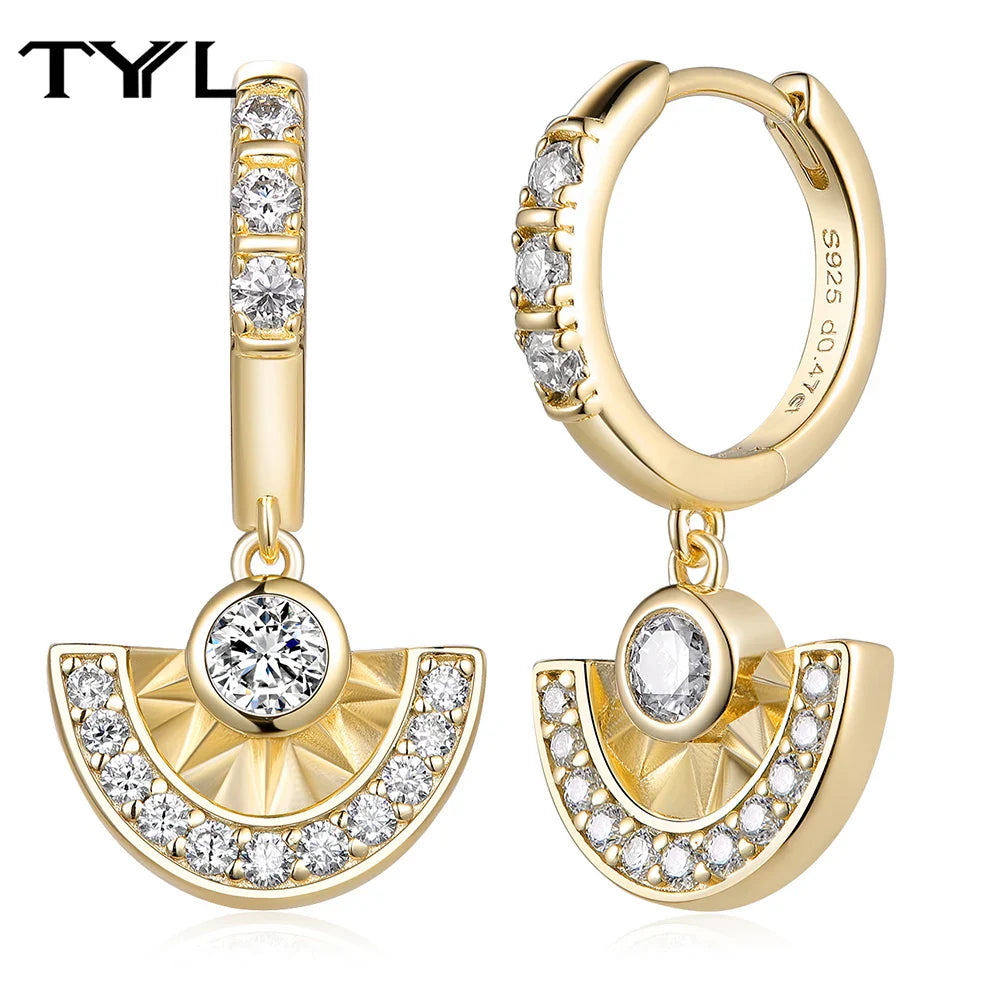 Moissanite VVS1 Drop Earrings 18K Gold Plated 925 Sterling Round Pear Square BandsCo Straps