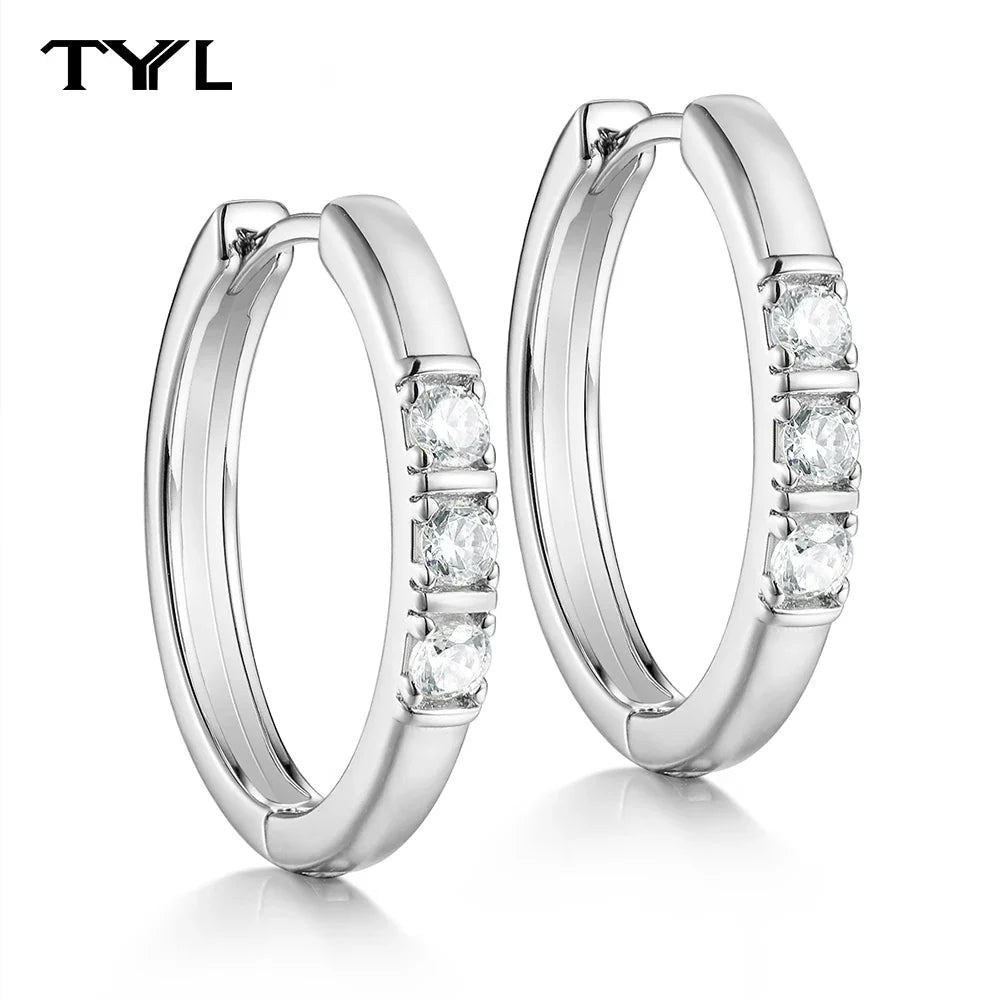 Moissanite VVS1 Drop Earrings 18K Gold Plated 925 Sterling Round Pear Square BandsCo Straps