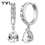 Moissanite VVS1 Drop Earrings 18K Gold Plated 925 Sterling Round Pear Square BandsCo Straps