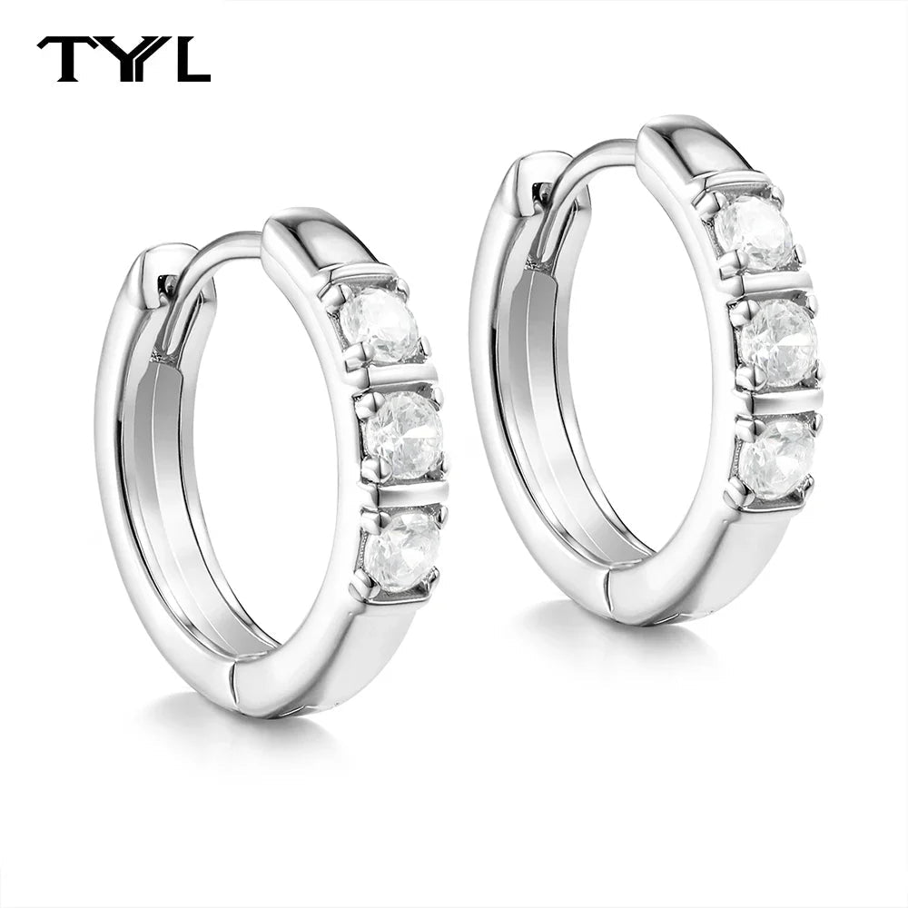 Moissanite VVS1 Drop Earrings 18K Gold Plated 925 Sterling Round Pear Square BandsCo Straps