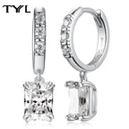 Moissanite VVS1 Drop Earrings 18K Gold Plated 925 Sterling Round Pear Square BandsCo Straps
