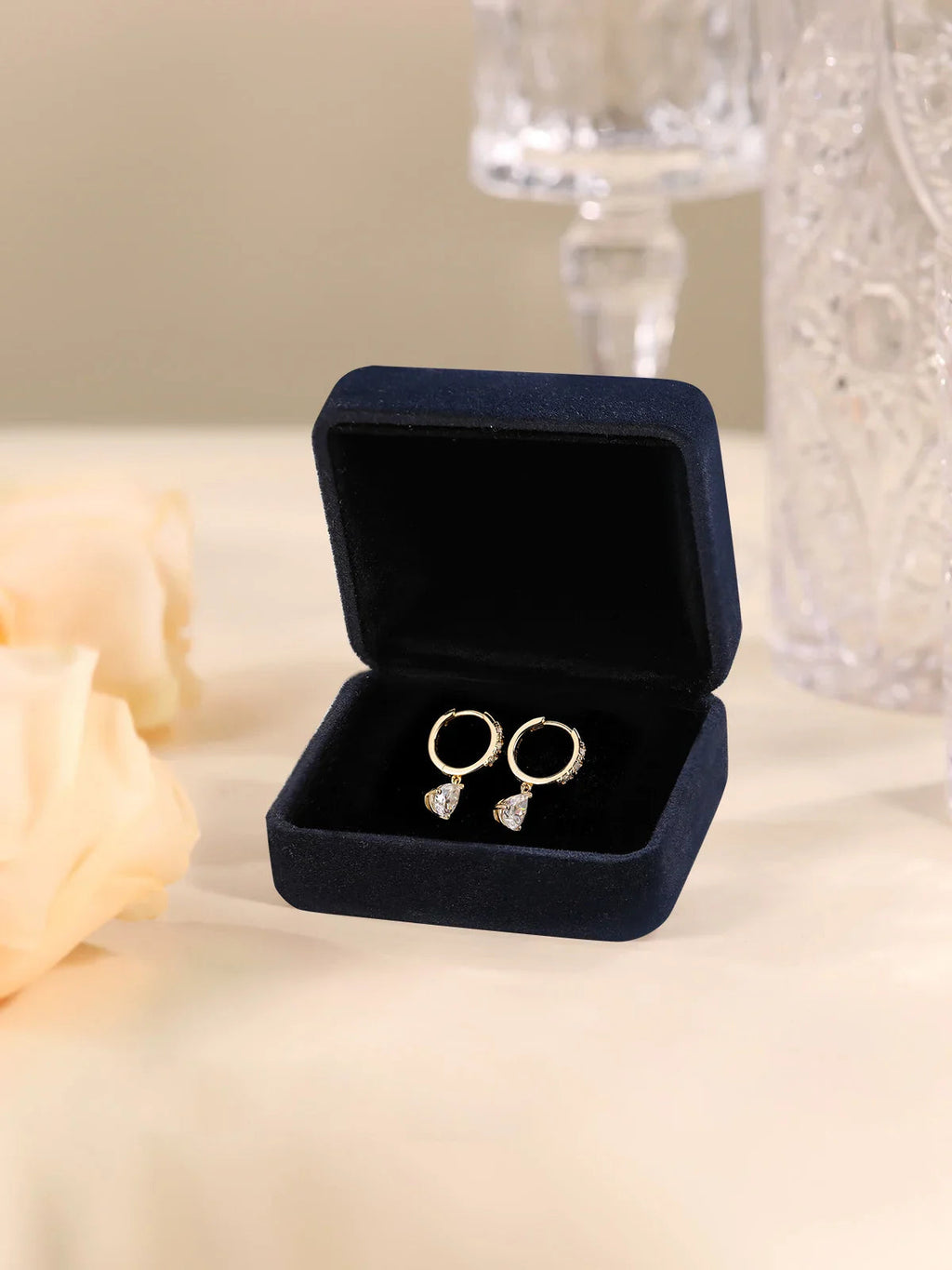 Moissanite VVS1 Drop Earrings 18K Gold Plated 925 Sterling Round Pear Square BandsCo Straps