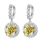 Moissanite 925 Sterling Silver Round D Color Drop Earrings Valentine's Gift BandsCo Straps