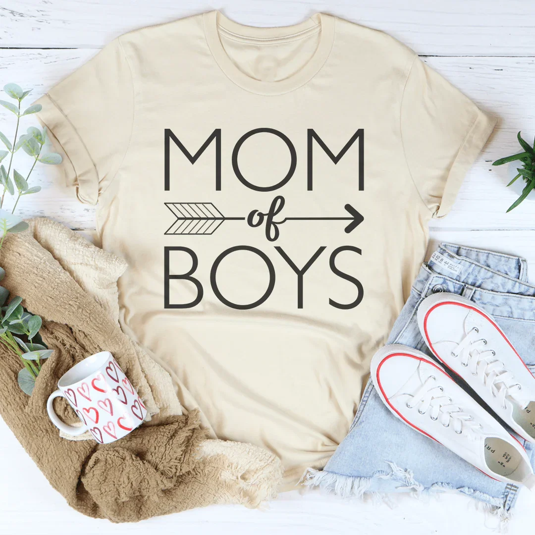 Mom Of Boys Tee Peachy Sunday