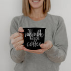 Mombie Mug 14.5Oz Black Ceramic Coffee Cup Funny Mom Survival Gift Motherhood Zombie Humor BandsCo Straps