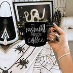 Mombie Mug 14.5Oz Black Ceramic Coffee Cup Funny Mom Survival Gift Motherhood Zombie Humor BandsCo Straps