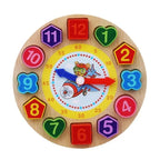 Montessori Cartoon Animal Educational Wooden Beaded Geometry  Digital Clock Puzzles Matching Clock Toy For Children - SJB-DIAMOND ELITES
