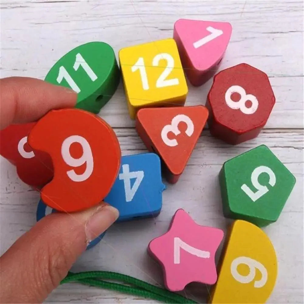 Montessori Cartoon Animal Educational Wooden Beaded Geometry  Digital Clock Puzzles Matching Clock Toy For Children - SJB-DIAMOND ELITES