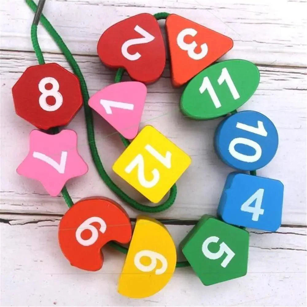 Montessori Cartoon Animal Educational Wooden Beaded Geometry  Digital Clock Puzzles Matching Clock Toy For Children - SJB-DIAMOND ELITES