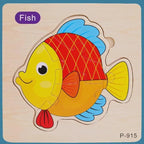 Montessori Games Baby Animals/traffic Kid's Cognition Puzzles Toys Wooden Cartoon Cognition Puzzle Toys Matching Education Game - SJB-DIAMOND ELITES