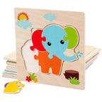 Montessori Games Baby Animals/traffic Kid's Cognition Puzzles Toys Wooden Cartoon Cognition Puzzle Toys Matching Education Game - SJB-DIAMOND ELITES