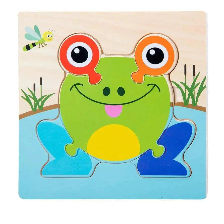 Montessori Games Baby Animals/traffic Kid's Cognition Puzzles Toys Wooden Cartoon Cognition Puzzle Toys Matching Education Game - SJB-DIAMOND ELITES