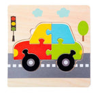 Montessori Games Baby Animals/traffic Kid's Cognition Puzzles Toys Wooden Cartoon Cognition Puzzle Toys Matching Education Game - SJB-DIAMOND ELITES