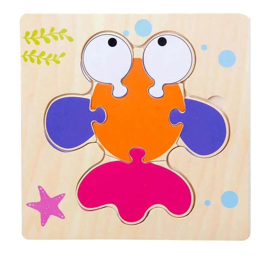 Montessori Games Baby Animals/traffic Kid's Cognition Puzzles Toys Wooden Cartoon Cognition Puzzle Toys Matching Education Game - SJB-DIAMOND ELITES