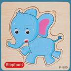 Montessori Games Baby Animals/traffic Kid's Cognition Puzzles Toys Wooden Cartoon Cognition Puzzle Toys Matching Education Game - SJB-DIAMOND ELITES