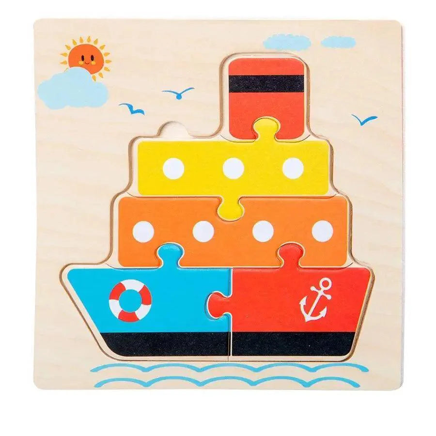 Montessori Games Baby Animals/traffic Kid's Cognition Puzzles Toys Wooden Cartoon Cognition Puzzle Toys Matching Education Game - SJB-DIAMOND ELITES