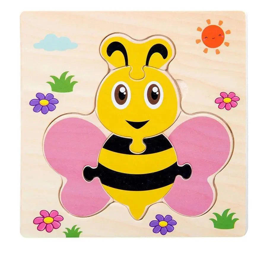 Montessori Games Baby Animals/traffic Kid's Cognition Puzzles Toys Wooden Cartoon Cognition Puzzle Toys Matching Education Game - SJB-DIAMOND ELITES