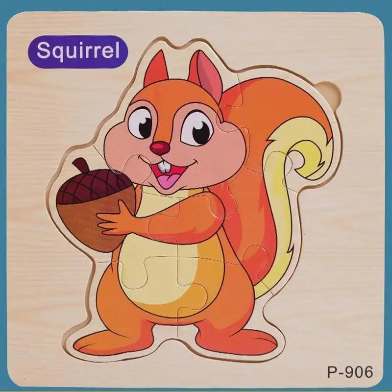 Montessori Games Baby Animals/traffic Kid's Cognition Puzzles Toys Wooden Cartoon Cognition Puzzle Toys Matching Education Game - SJB-DIAMOND ELITES